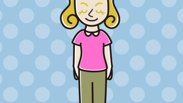 お辞儀する外国人女性のイラスト【色、背景あり】PNG