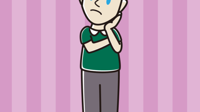 考える外国人男性のイラスト【色、背景あり】PNG