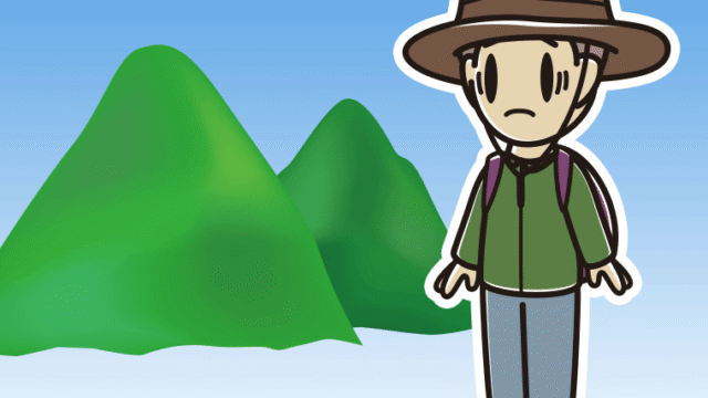 登山中に困る男子中学生のイラスト【色、背景あり】PNG