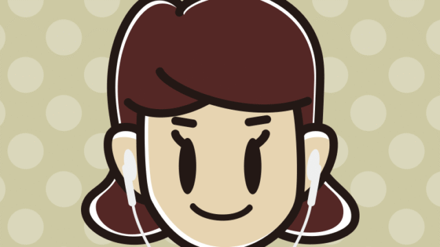 イヤホンをつけた女子高校生のイラスト【色、背景あり】PNG