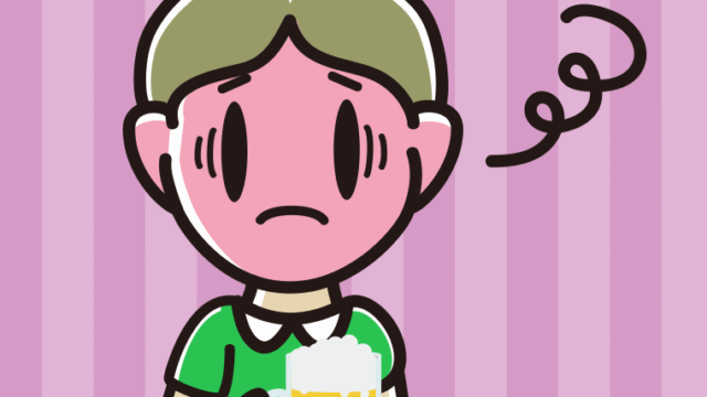 酔っぱらって困る小学生男子のイラスト【色、背景あり】PNG