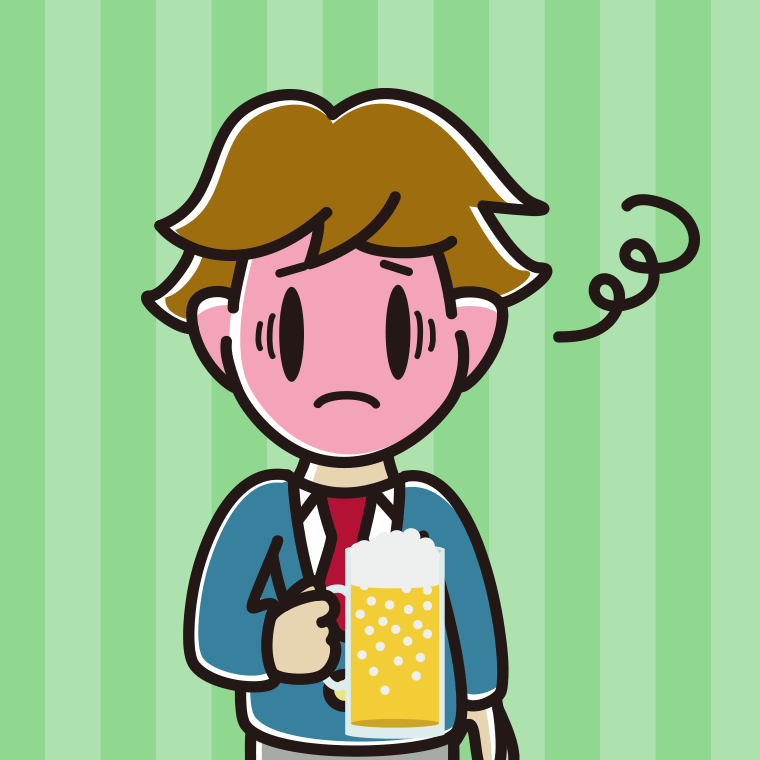 酔っぱらって困る男子高校生のイラスト【色、背景あり】PNG