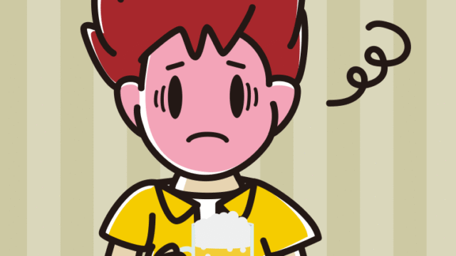 酔っぱらって困る男子大学生のイラスト【色、背景あり】PNG