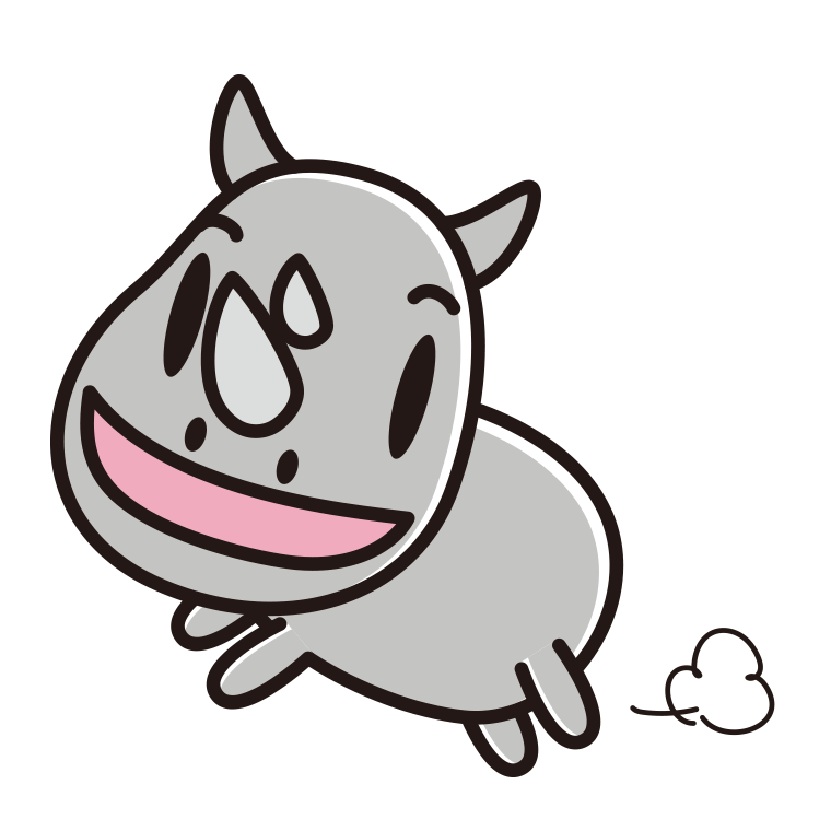 走るサイちゃんのイラスト【色あり、背景なし】透過PNG