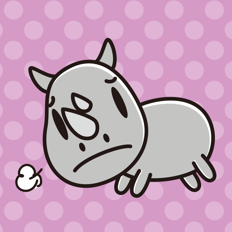 悲しそうなサイちゃんのイラスト【色、背景あり】PNG