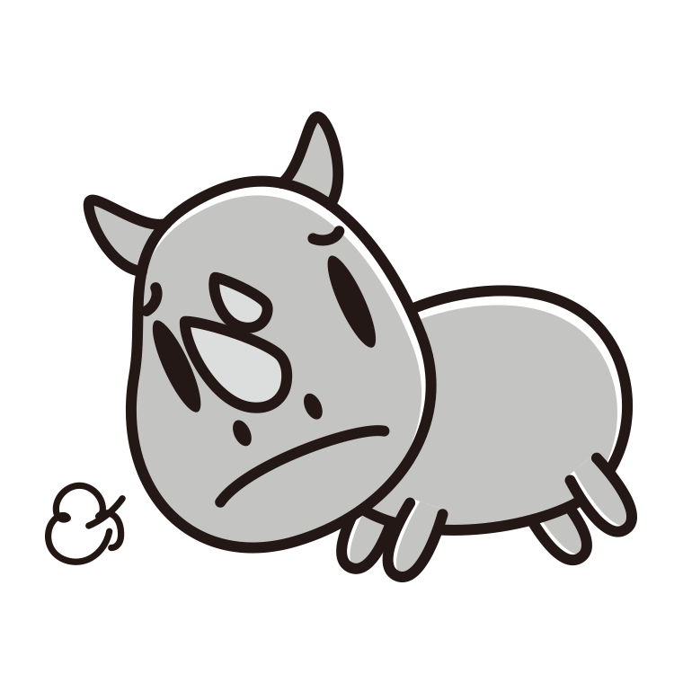 悲しそうなサイちゃんのイラスト【色あり、背景なし】透過PNG