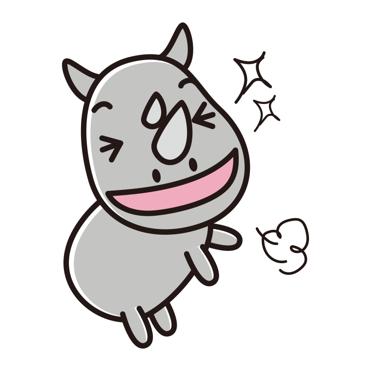 喜ぶサイちゃんのイラスト【色あり、背景なし】透過PNG