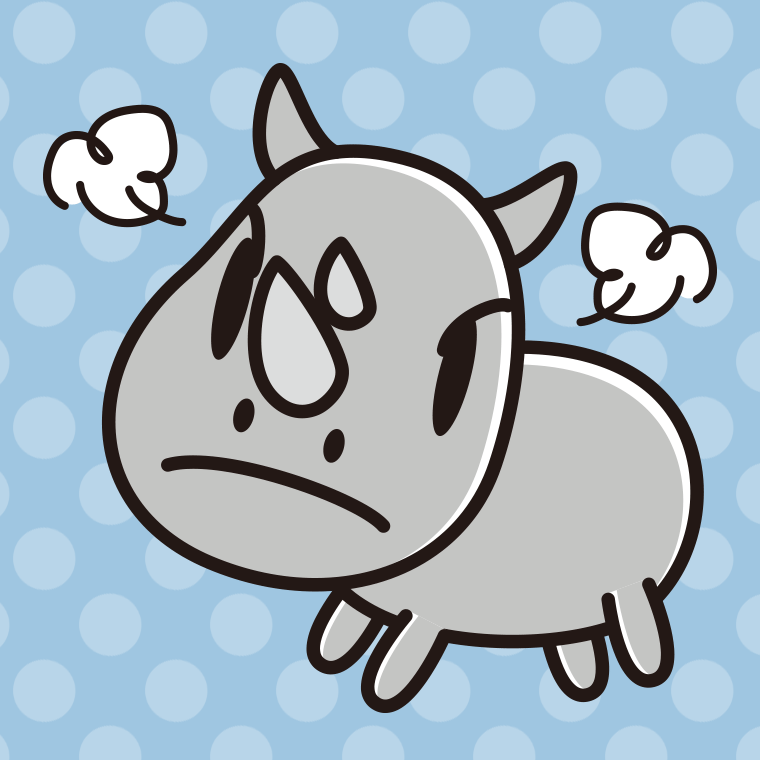 怒るサイちゃんのイラスト【色、背景あり】PNG