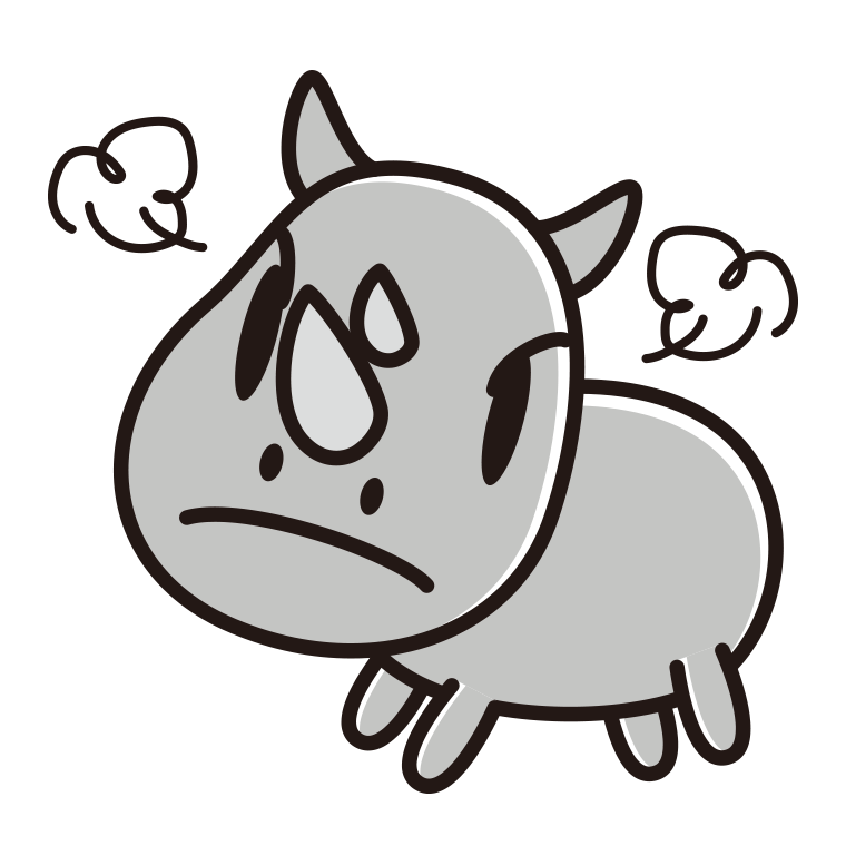 怒るサイちゃんのイラスト【色あり、背景なし】透過PNG