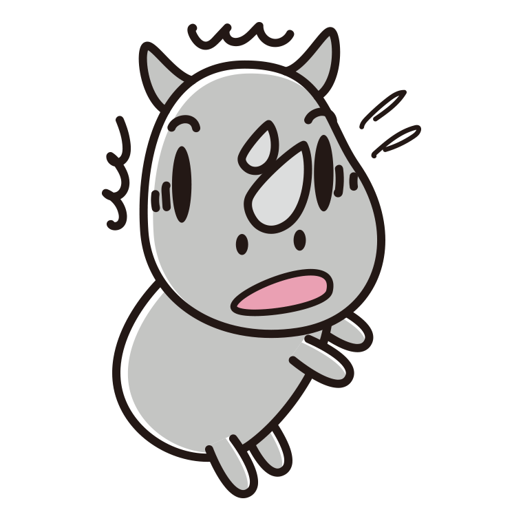 驚くサイちゃんのイラスト【色あり、背景なし】透過PNG