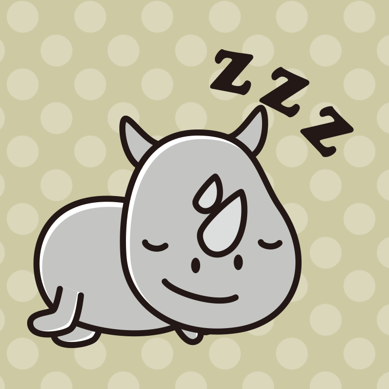 眠るサイちゃんのイラスト【色、背景あり】PNG