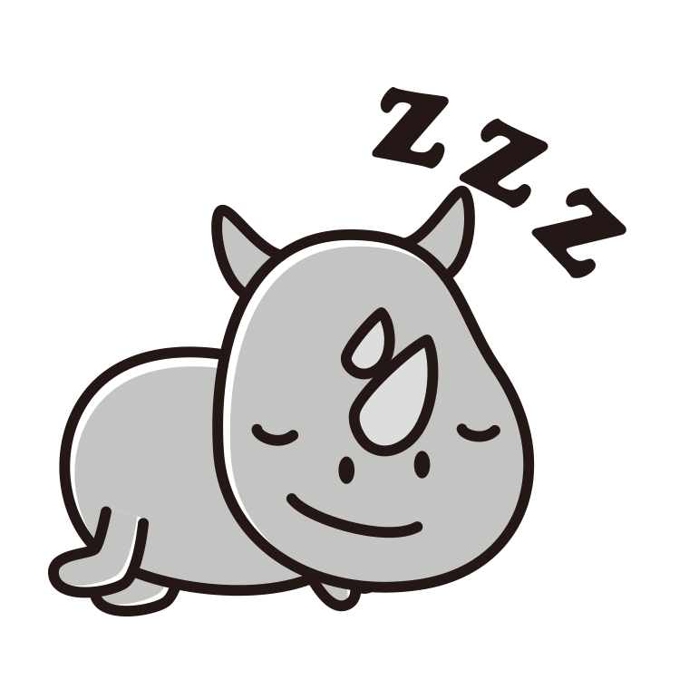 眠るサイちゃんのイラスト【色あり、背景なし】透過PNG
