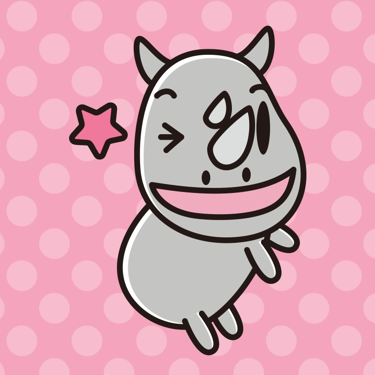 ウインクするサイちゃんのイラスト【色、背景あり】PNG