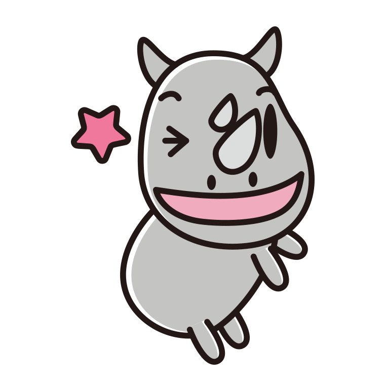 ウインクするサイちゃんのイラスト【色あり、背景なし】透過PNG