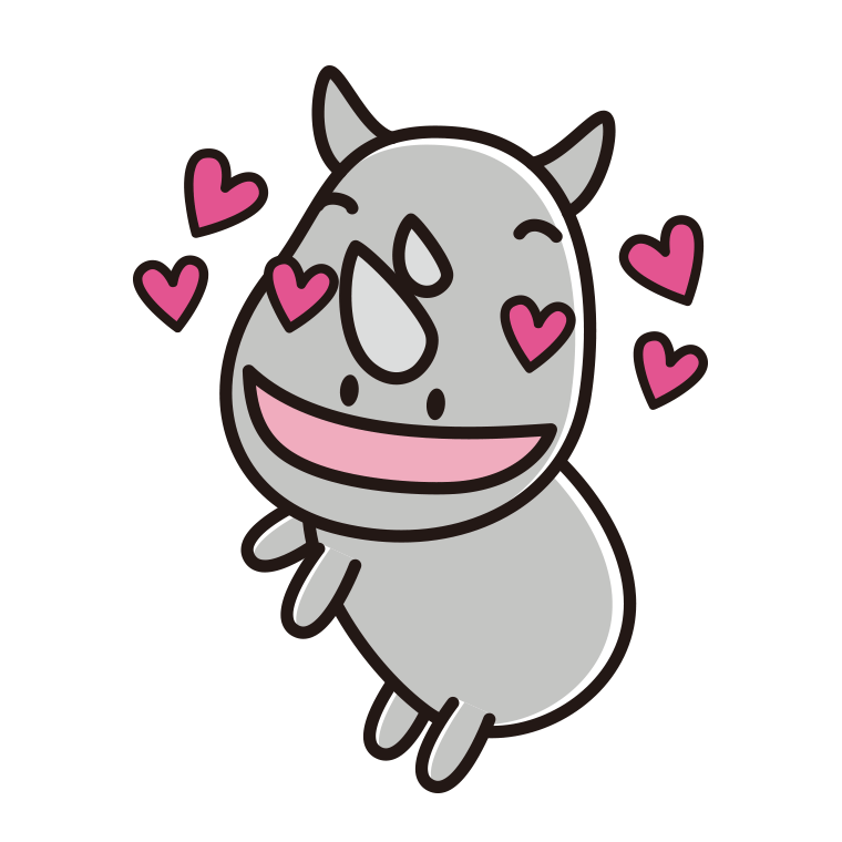 目がハートのサイちゃんのイラスト【色あり、背景なし】透過PNG