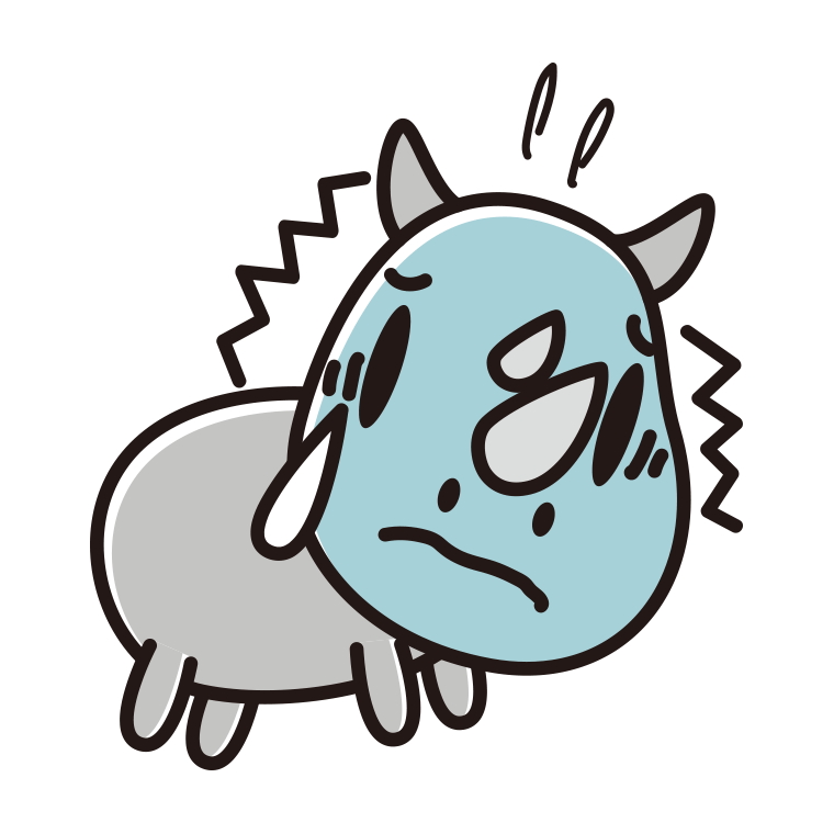 具合が悪いサイちゃんのイラスト【色あり、背景なし】透過PNG