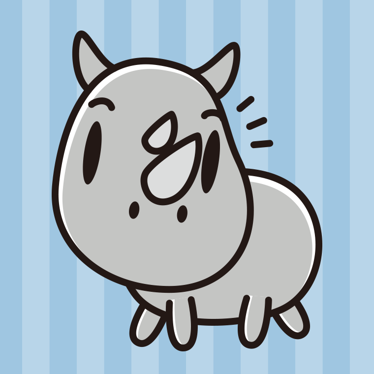 何かに気付くサイちゃんのイラスト【色、背景あり】PNG