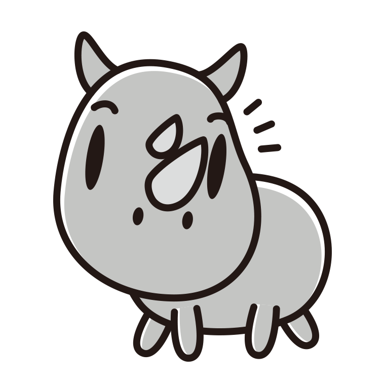 何かに気付くサイちゃんのイラスト【色あり、背景なし】透過PNG