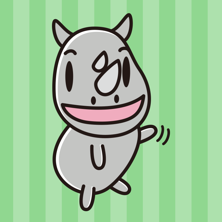 手を振るサイちゃんのイラスト【色、背景あり】PNG