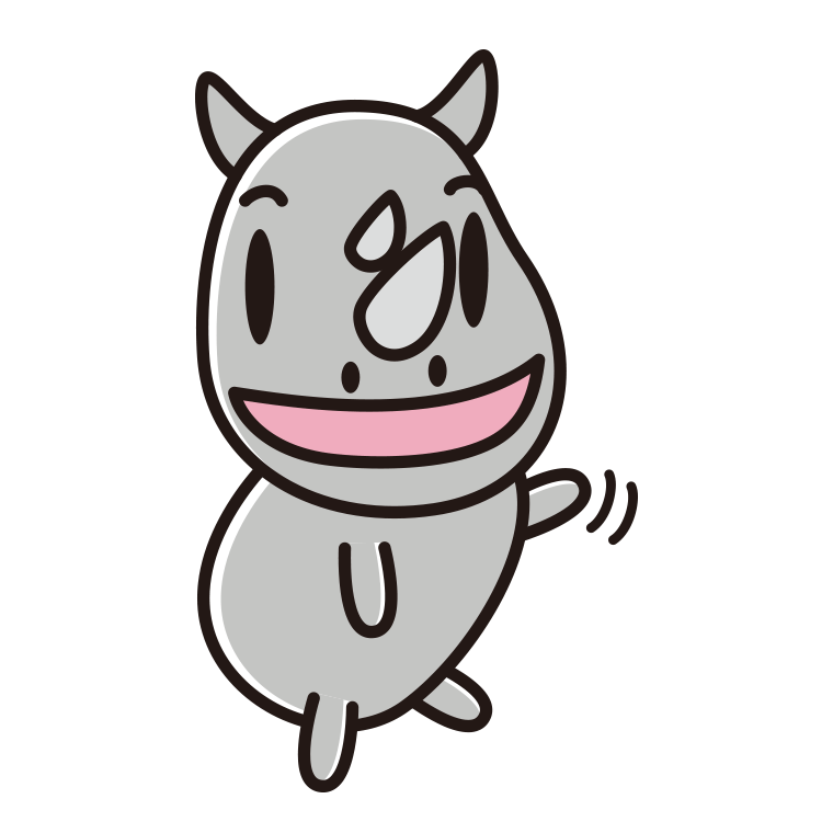 手を振るサイちゃんのイラスト【色あり、背景なし】透過PNG