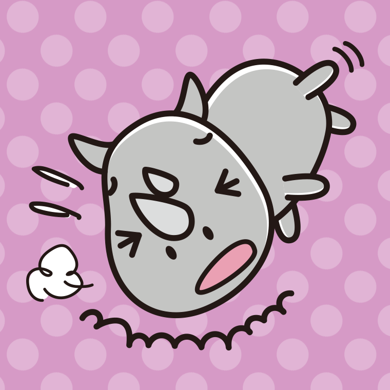 ズッコケるサイちゃんのイラスト【色、背景あり】PNG