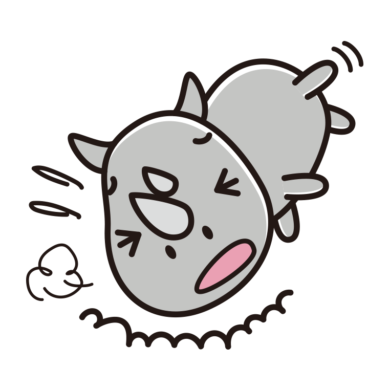 ズッコケるサイちゃんのイラスト【色あり、背景なし】透過PNG