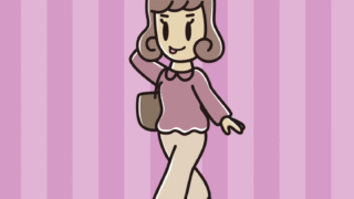 通学中にテヘヘな女子大学生のイラスト【色、背景あり】PNG