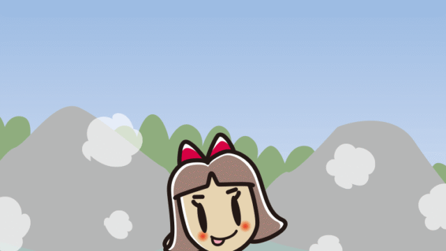 温泉でテヘヘな小学生女子のイラスト【色、背景あり】PNG