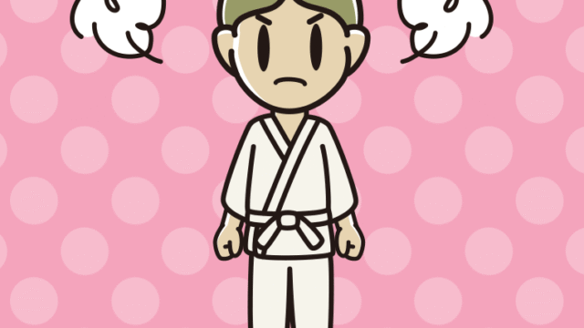 怒る道着の小学生男子のイラスト【色、背景あり】PNG