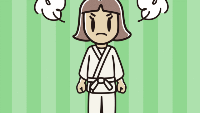 怒る道着の小学生女子のイラスト【色、背景あり】PNG