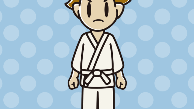 怒る道着の男子高校生のイラスト【色、背景あり】PNG