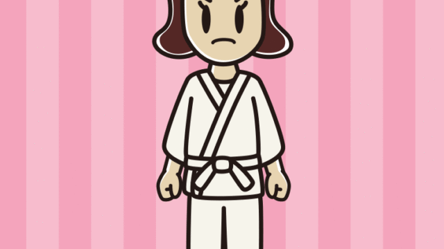 怒る道着の女子高校生のイラスト【色、背景あり】PNG