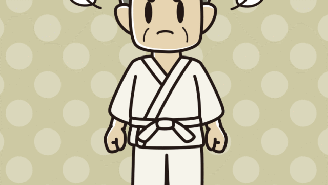 怒る道着のおじさんのイラスト【色、背景あり】PNG