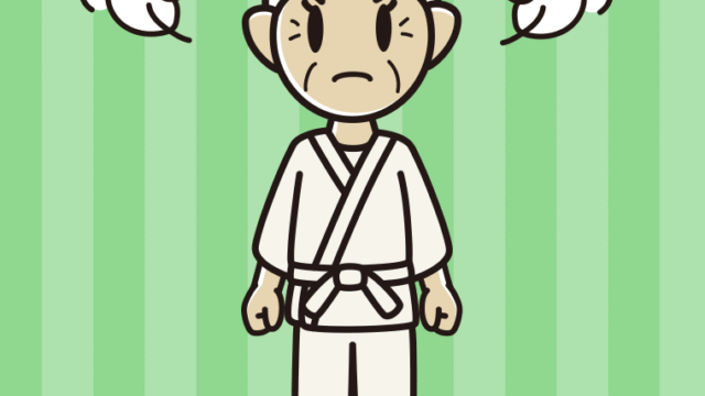 怒る道着のおばあさんのイラスト【色、背景あり】PNG