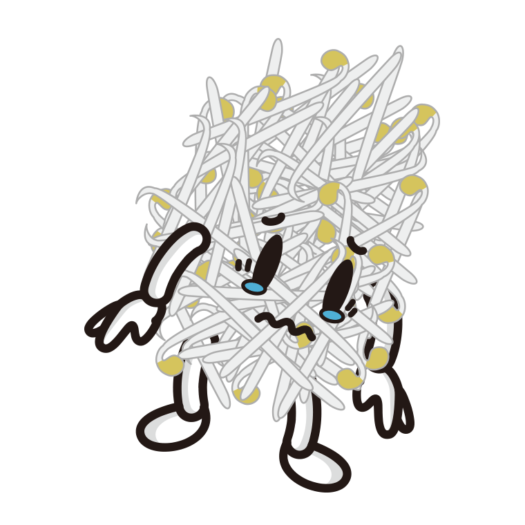 泣くもやしちゃんのイラスト【色あり、背景なし】透過PNG