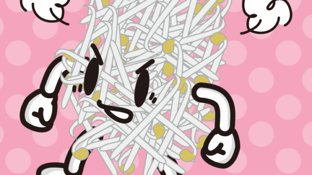 怒るもやしちゃんのイラスト【色、背景あり】PNG