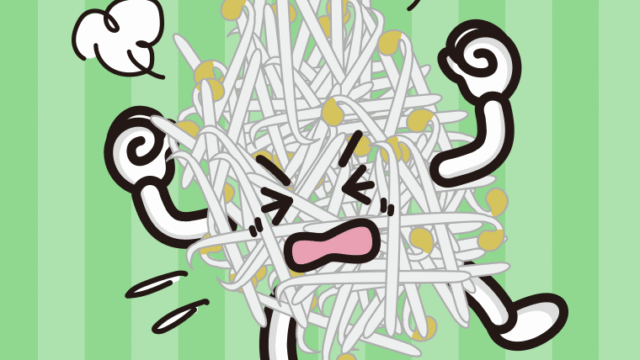 カンカンに怒るもやしちゃんのイラスト【色、背景あり】PNG