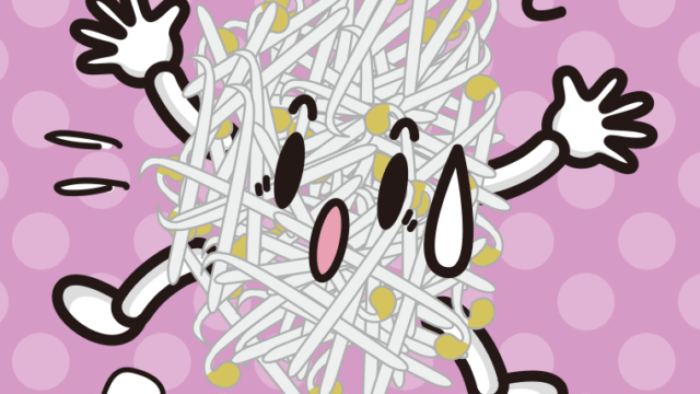 驚くもやしちゃんのイラスト【色、背景あり】PNG