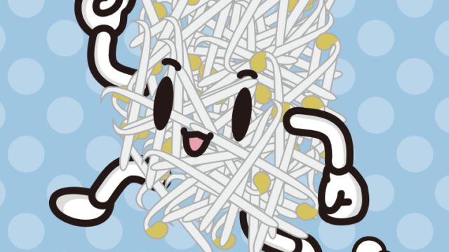 走るもやしちゃんのイラスト【色、背景あり】PNG