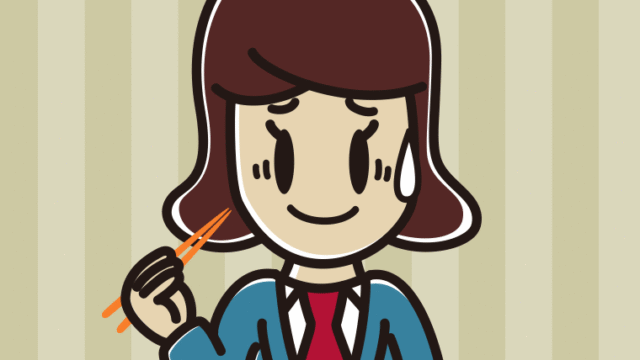 食事中に苦笑いする女子高校生のイラスト【色、背景あり】PNG