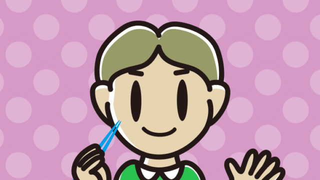 食事中に手を振る小学生男子のイラスト【色、背景あり】PNG