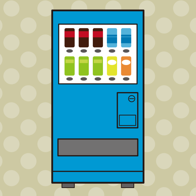 自動販売機のイラスト【色、背景あり】PNG