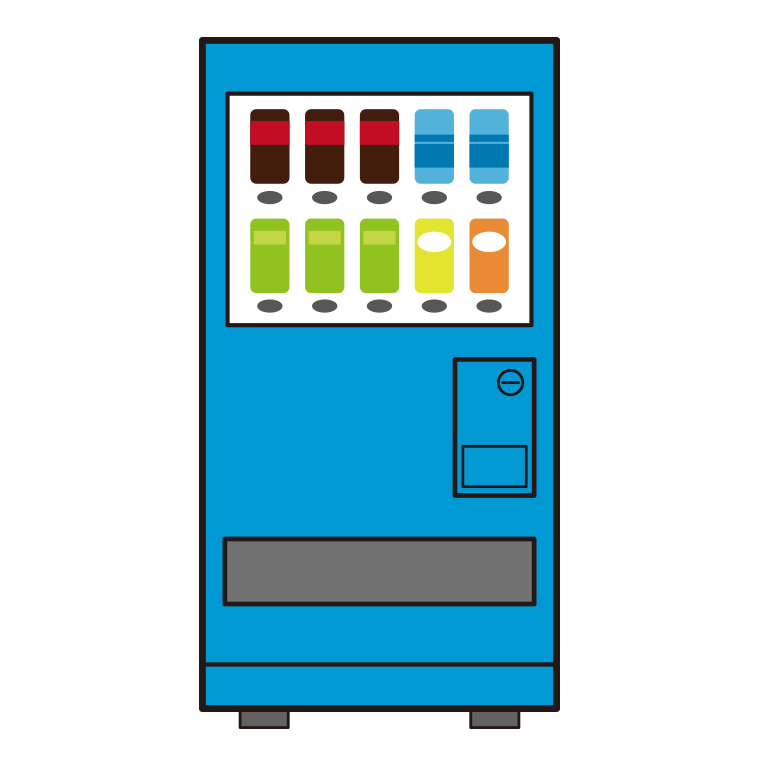 自動販売機のイラスト【色あり、背景なし】透過PNG