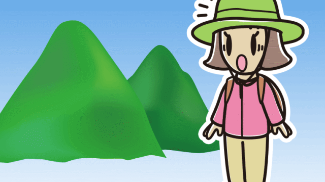 登山中に驚く小学生女子のイラスト【色、背景あり】PNG