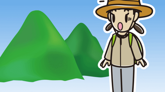 登山中に驚く女子中学生のイラスト【色、背景あり】PNG