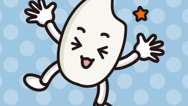 喜ぶお米ちゃんのイラスト【色、背景あり】PNG