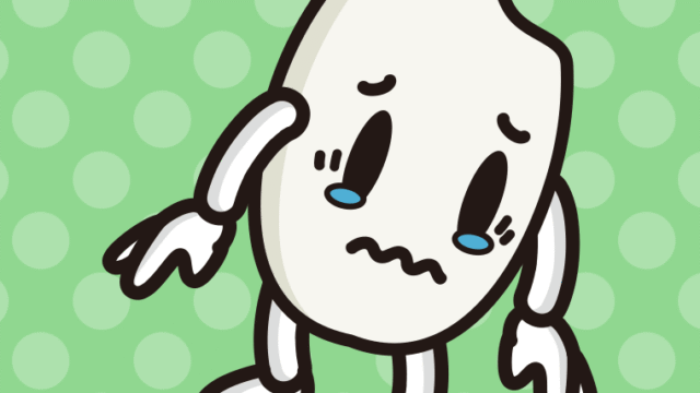 泣くお米ちゃんのイラスト【色、背景あり】PNG
