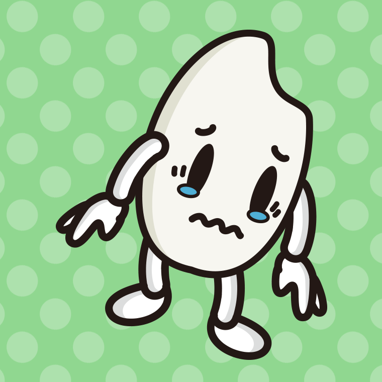泣くお米ちゃんのイラスト【色、背景あり】PNG