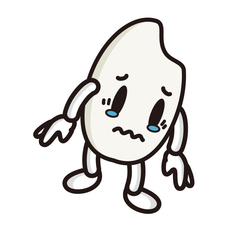 泣くお米ちゃんのイラスト【色あり、背景なし】透過PNG