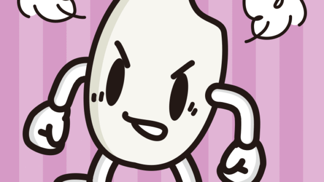 怒るお米ちゃんのイラスト【色、背景あり】PNG